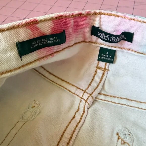 Sky-Dye (Tie Dye / Watercolor) Cargo Pants (Wild Fable Size 6) - Picture 4 of 5